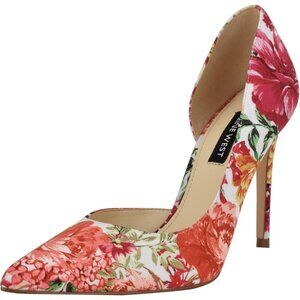 Nine West Women Blooms Floral Polyurethane Closed Pointed Toe Heels Pumps